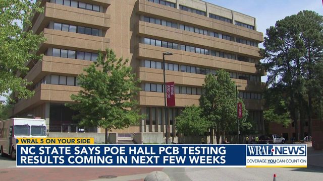 NC State said Wednesday it will release the latest testing results from Poe Hall, in the next few weeks. 