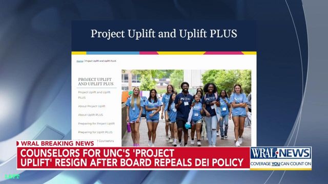 Counselors for UNC's project uplift' resign after board repeals DEI policy 