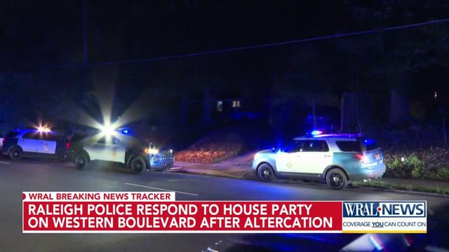 Raleigh Police respond to a house party on Western Boulevard.