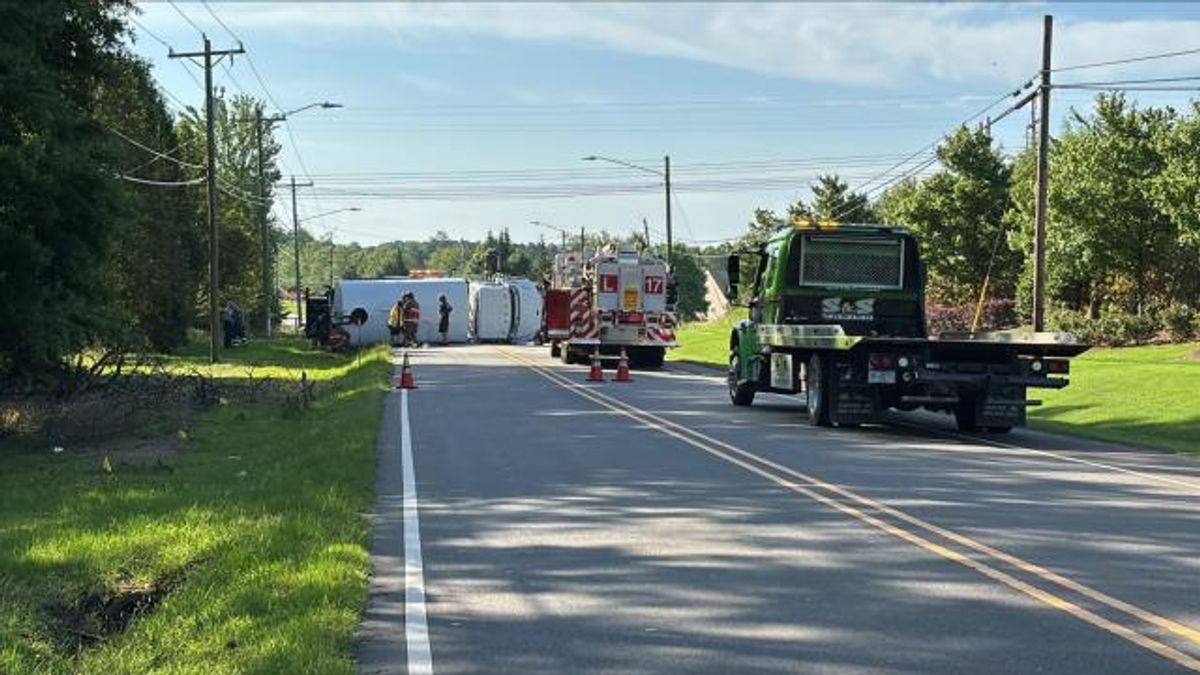Overturned truck blocks Leesville Road in northern Wake County :: WRAL.com