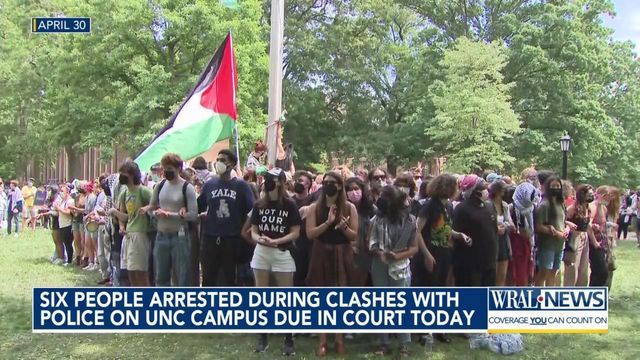 Six people arrested during pro-Palestinian protests at the UNC will appear in court on Thursday