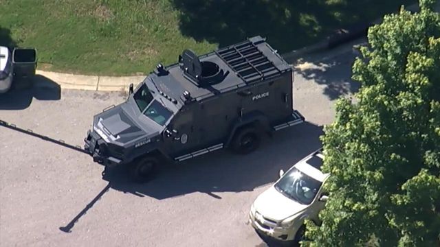 Sky 5 flies over heavy police presence at southeast Raleigh home