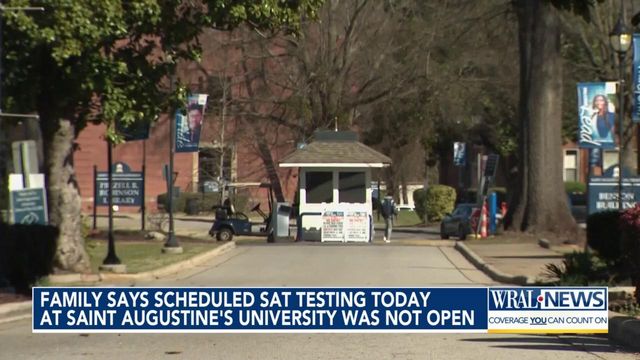 Family says schedules SAT testing Saturday at Saint Augustine's University was not open 