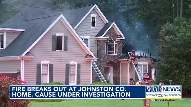 A fire breaks out in a house in Johnston County, the cause is being investigated