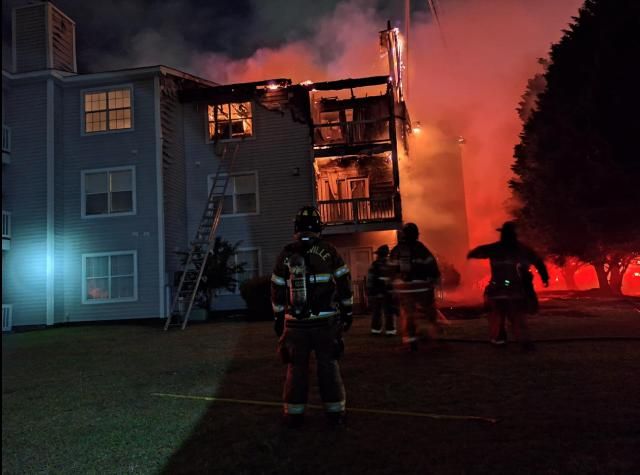 Crews battle massive fire at Fayetteville apartment complex near ...