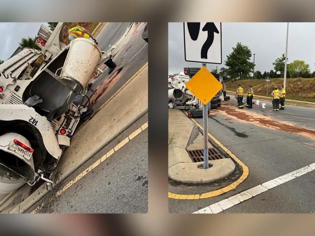 Overturned concrete mixer truck causes crash, closes road in Holly Springs – WRAL News