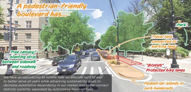 Pedestrian-friendly roads in downtown Raleigh