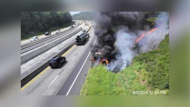 Vehicle fire blocks I-40 near Chapel Hill
