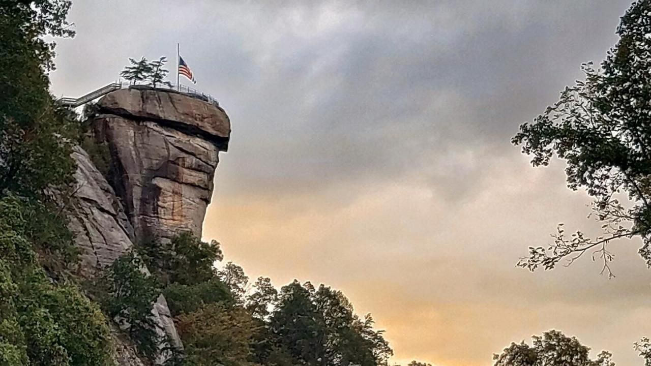 Symbol of hope: American flag raised at Chimney Rock as western NC 