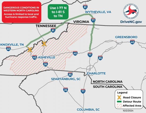 Detour for I-40 after partial collapse