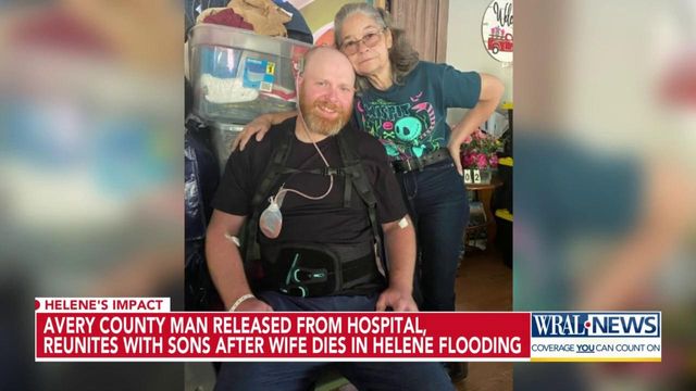 Avery County man released from hospital, reunites with sons after wife dies in Helene flooding
