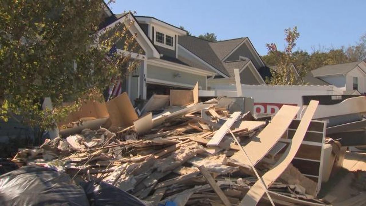 Helene destruction in Hendersonville neighborhood