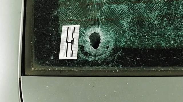 Car hit by gunfire at Crabtree