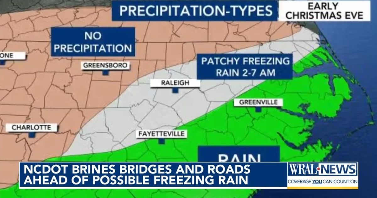 State crews brine roads in Wake County ahead of possible icy weather ...