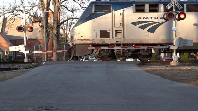 Amtrak at-grade railroad crossing