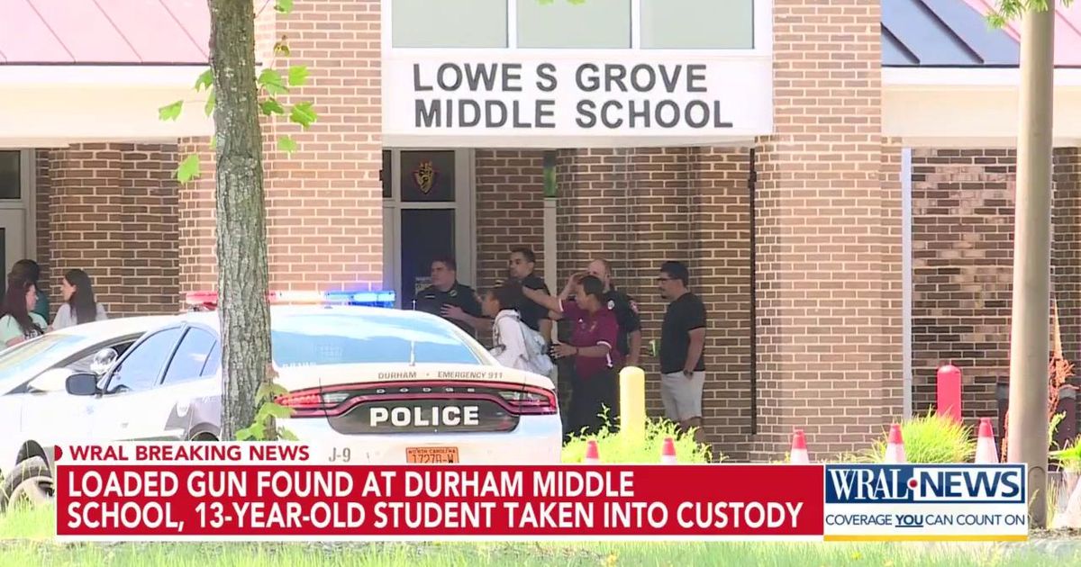 13yearold in custody after bringing a loaded gun to a Durham middle