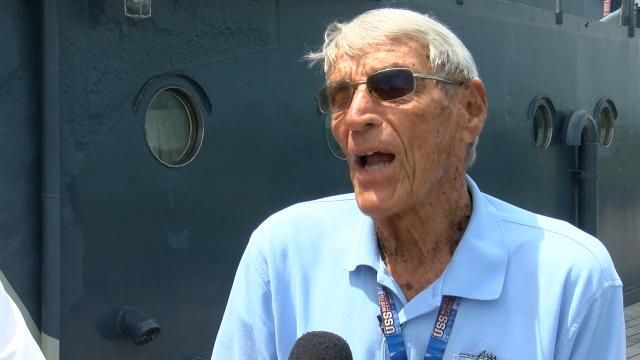Bourgault, 100, celebrated his 100th birthday on the USS North Carolina.