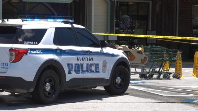 Clayton Police at Lowes Foods after woman was hit