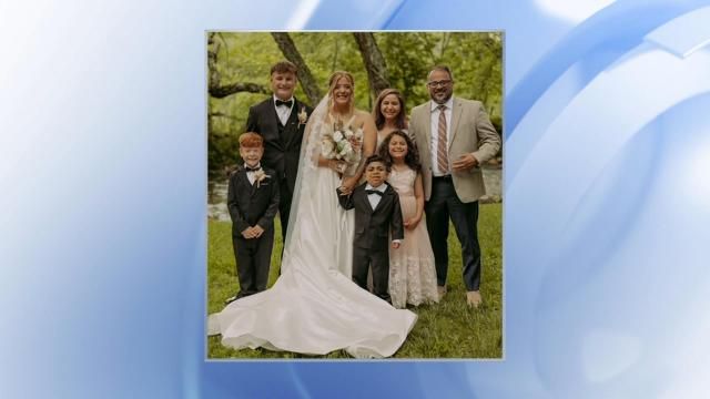 Inside 7-year-old Apex resident Saleh Ahmad's chest beats a heart donated by 4-year-old Myles Godfrey, who was killed in a car crash three years ago. Godfrey's mother, Kaci Wilson, invited the Ahmad family to her wedding over the weekend. Photo credit: Brianna Katie Photography