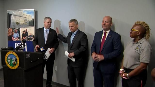 Governor Josh Stein, Secretary of Transportation Joey Hopkins and newly appointed DMV Commissioner Paul Tine