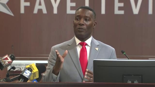Roberto Bryan is introduced as the Fayetteville police chief on May 30, 2025.