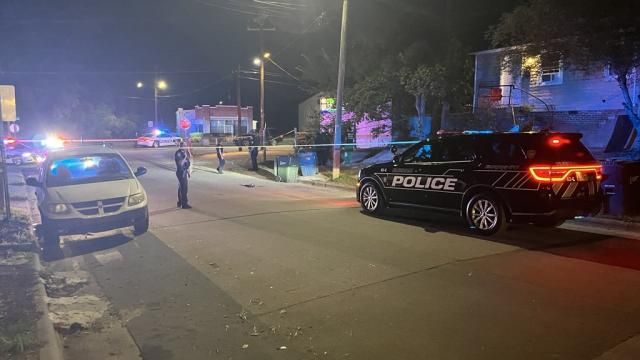 Shooting scene Monday, June 23, 2025, on North Briggs Avenue in Durham.
