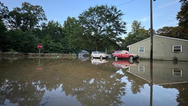 Parts of central North Carolina had several inches of water due to flooding from Tropical Depression Chantal.