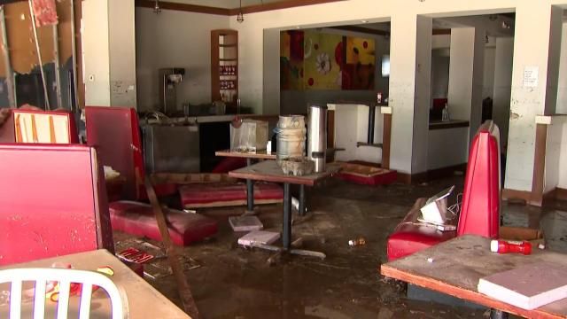 A file photo of the flooding damage in Orange County from Chantal.