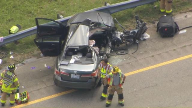Crash scene on I-40 between Wade Avenue and Harrison Avenue
.