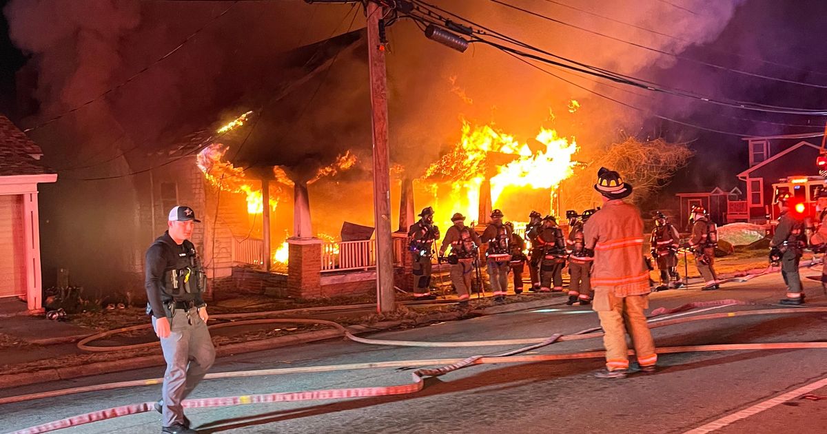 Crews battle Durham house fire