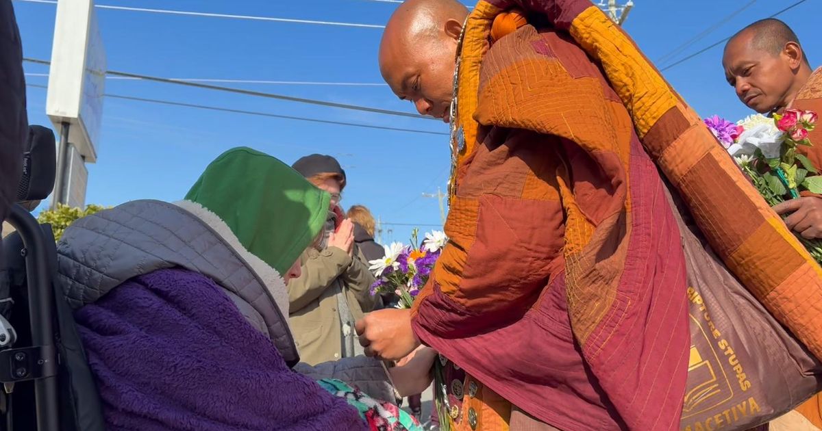 Monks' Walk for Peace makes way along U.S. 64