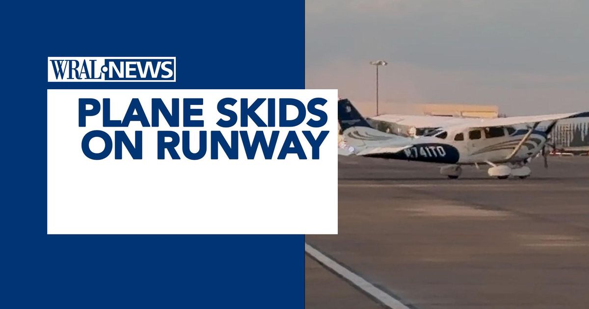 Plane skids off runway at RDU