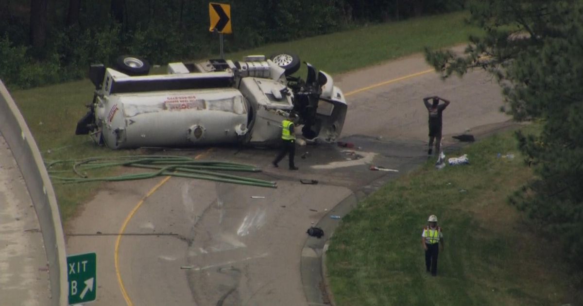 Overturned septic truck closes I-40 entrance ramp from I-540