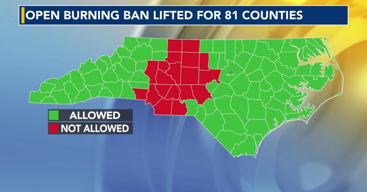 North Carolina burn ban lifted for 81 counties, including Wake and Durham