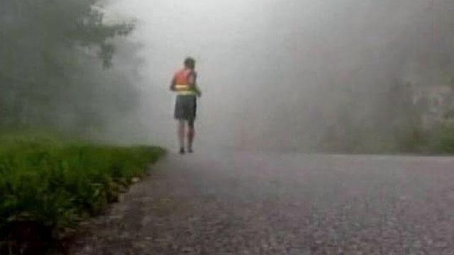 Man runs barefoot to raise money 