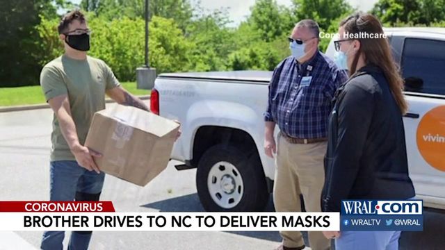 NJ brother brings masks to nurse sister in NC