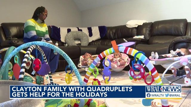 Clayton family with quadruplets gets help for the holidays