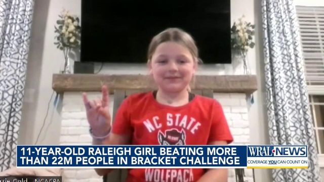 11-year-old Raleigh girl beating more than 22 million people in bracket challenge