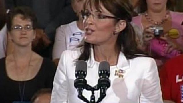 Web only: Palin speaks at Greenville rally