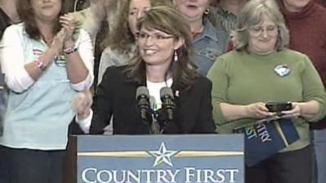 Web only: Sarah Palin talks to large crowd in Asheville