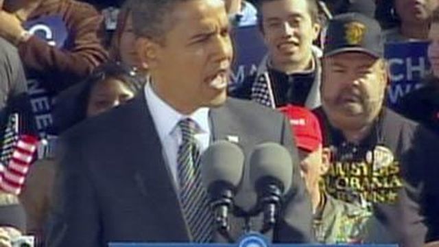 Web Only: Obama leads rally in Raleigh