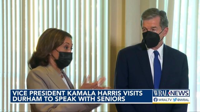 VP Harris visits Durham to talk about healthcare costs for seniors