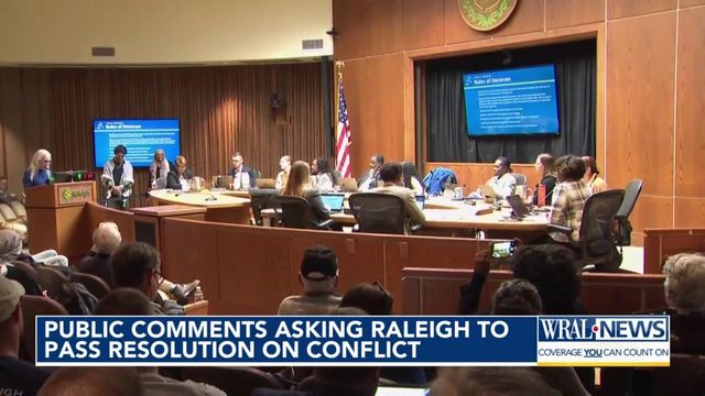 Public commenters asking Raleigh to pass resolution on Israel-Hamas conflict