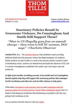 Tillis newsletter Jan. 10, 2020.