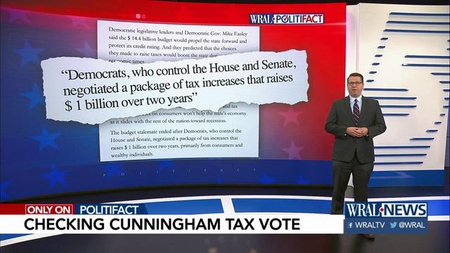 Did Cunningham vote to raise taxes?