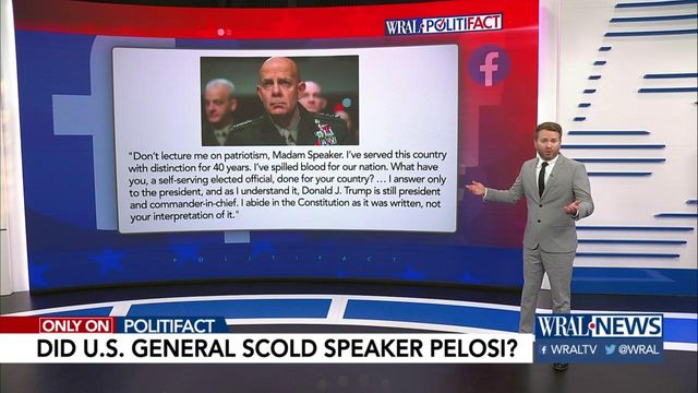 Facebook posts say general scolded Pelosi
