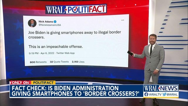 Checking tweet about smartphones for border crossers