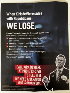 N.C. Futures Action Fund ad against Kirk deViere