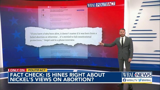 Checking Hines claim about Nickel, 'post-birth' abortion