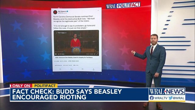 Checking Budd claim that Beasley encouraged riots